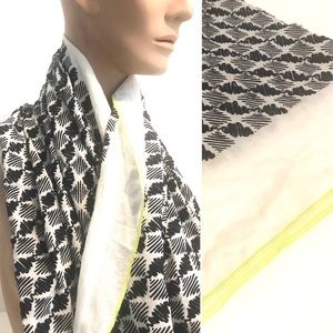 J. Crew embroidered navy & white geometric circle lightweight scarf